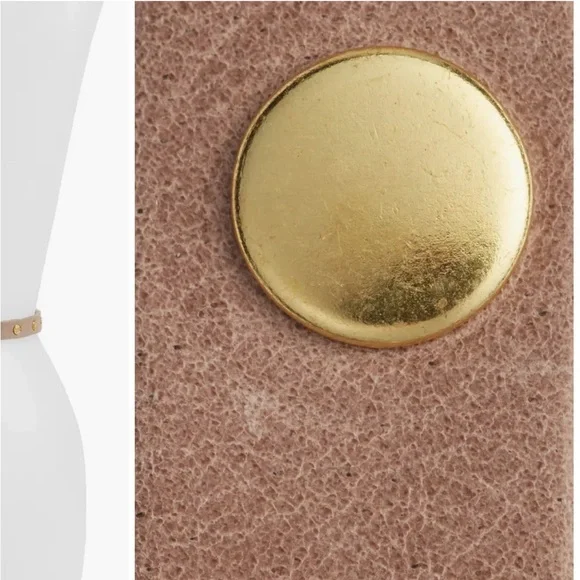 Ada ‘Cala’ Studded Skinny Leather Belt in Taupe - Picture 9 of 9